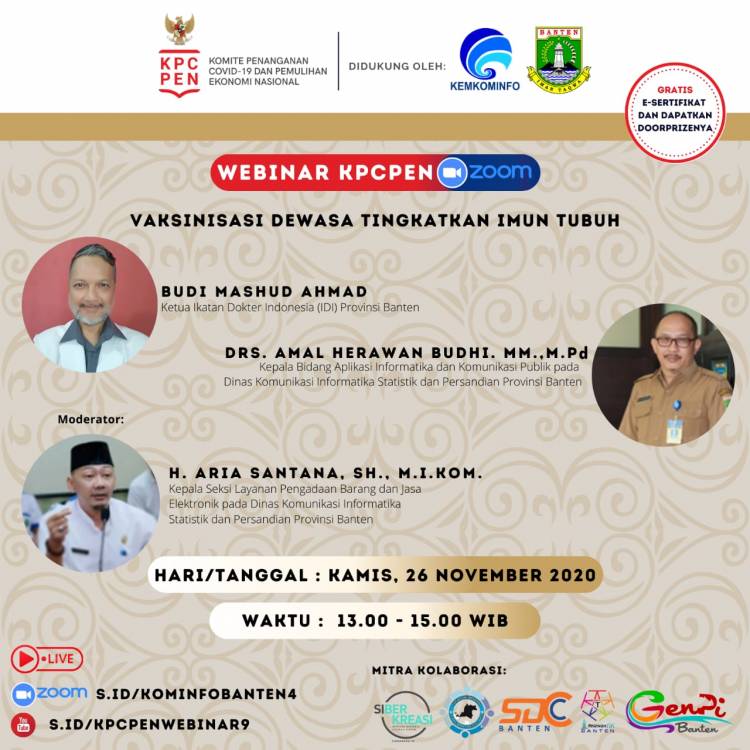 Webinar KPC PEN ke-4: Vaksinasi Dewasa Tingkatkan Imun Tubuh